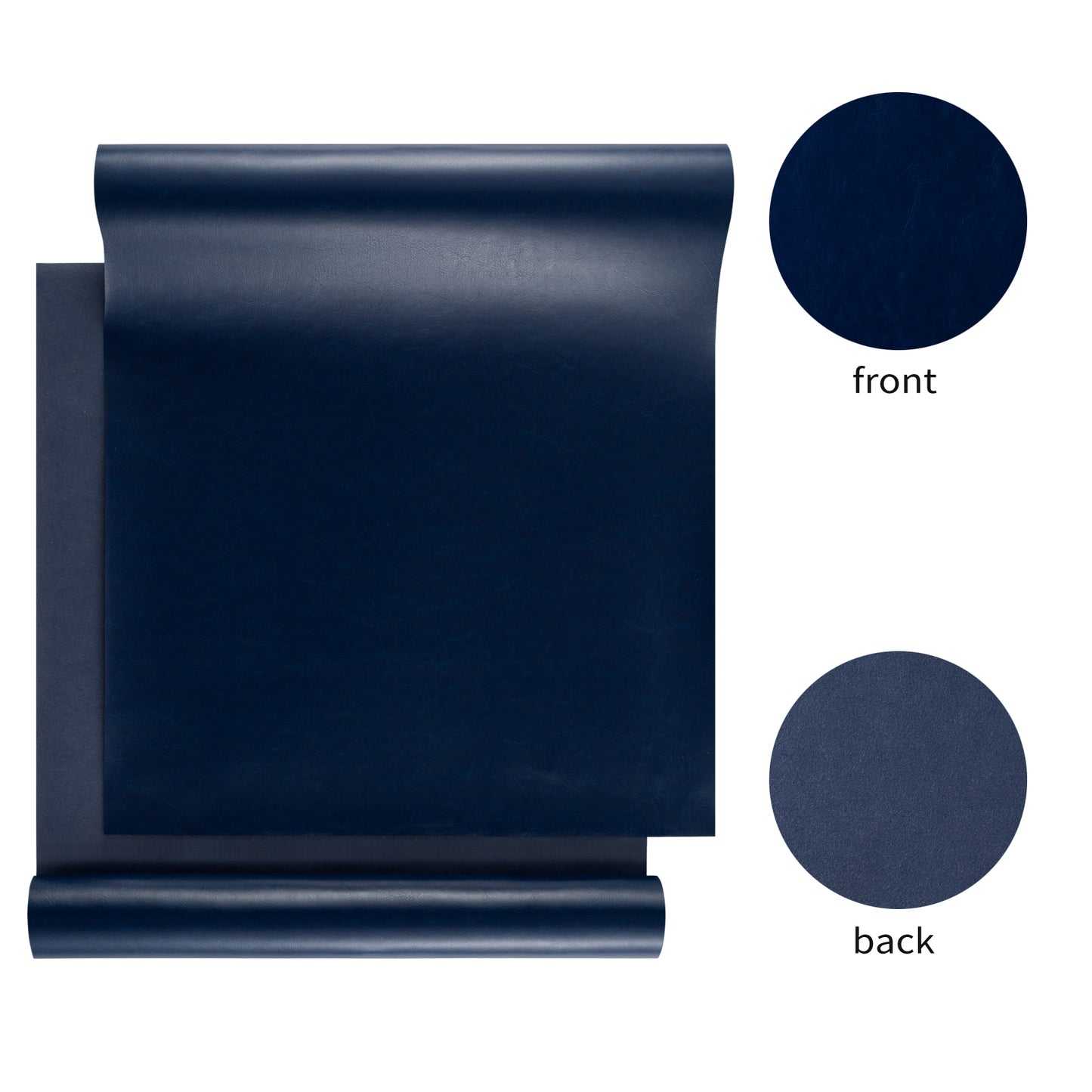 Navy Blue PU Leather Book Cloth,Cowhide Grain