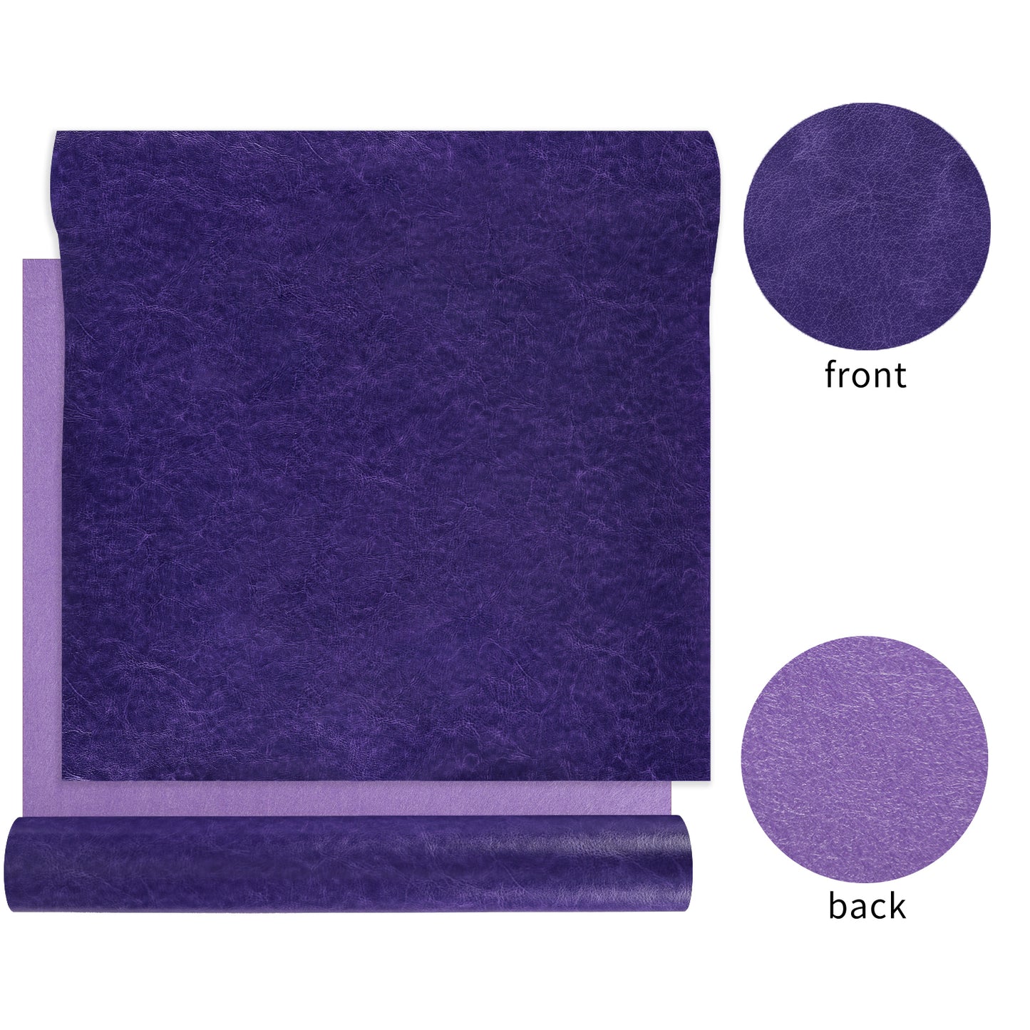 Purple PU Leather Book Cloth,Cowhide Grain