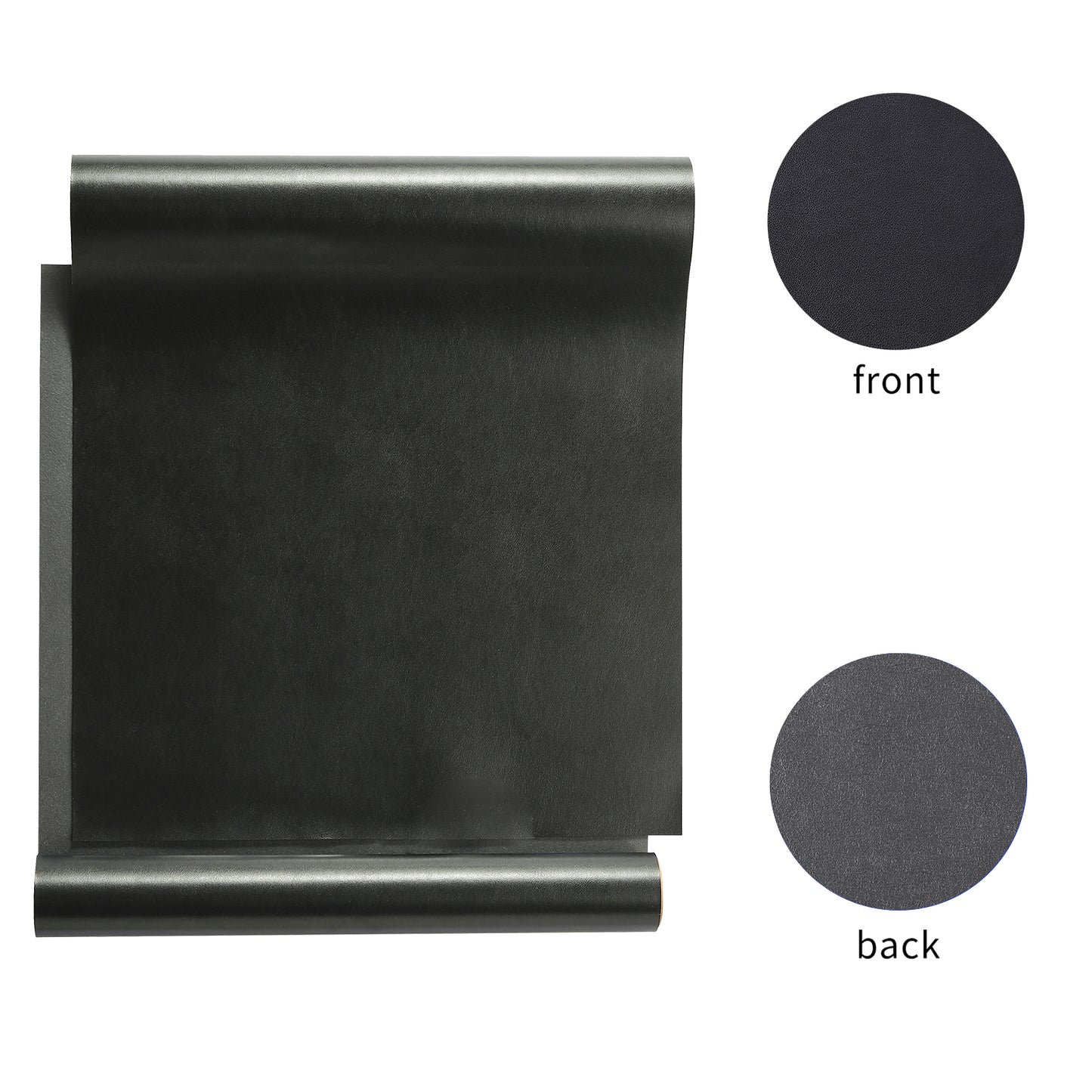 Black PU Leather Book Cloth, Goat Grain